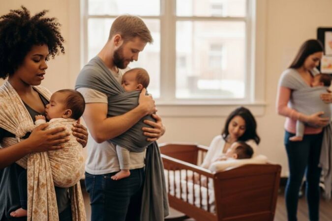 Parent soothing teething infant with traditional methods in Charlotte NC