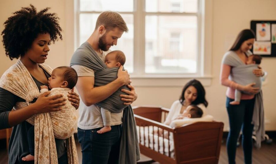 Parent soothing teething infant with traditional methods in Charlotte NC